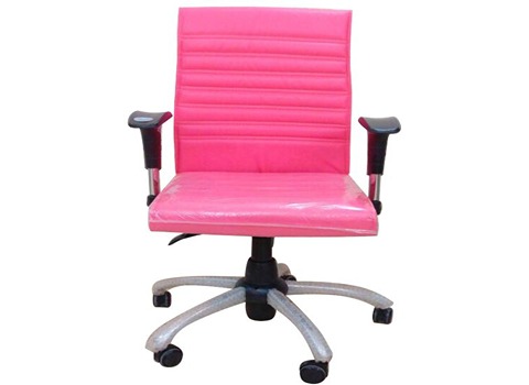 تصویر 1 از صندلی اداری صورتی قاب جمع‌ و جور با سطح نشیمن نرم