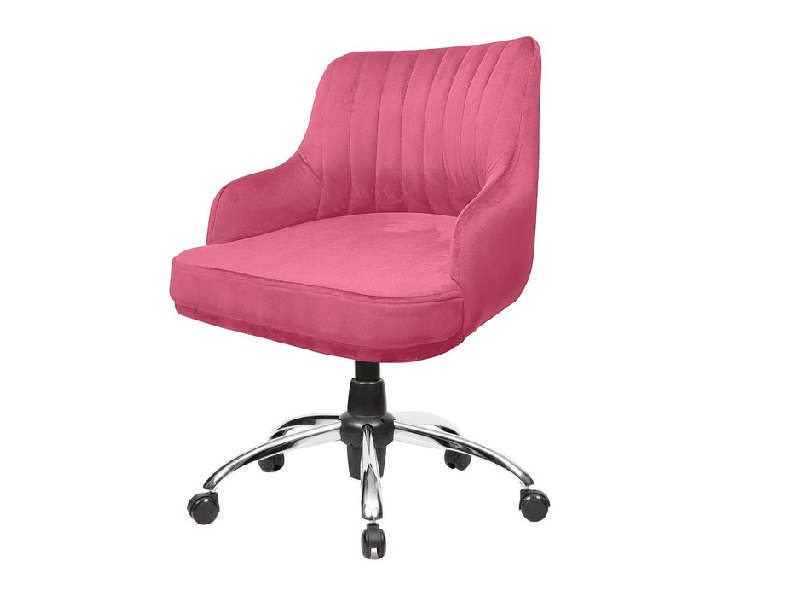 تصویر 3 از صندلی اداری صورتی قاب جمع‌ و جور با سطح نشیمن نرم