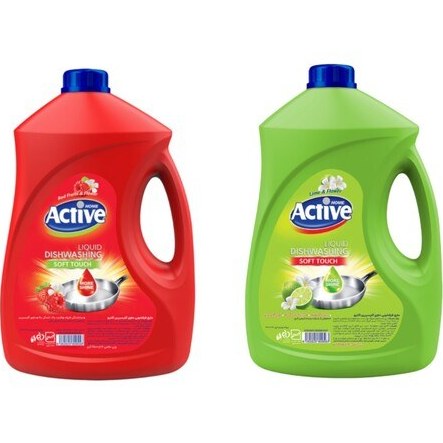 مایع ظرفشویی قرمز اکتیو معمولی با بسته‌ بندی حجیم