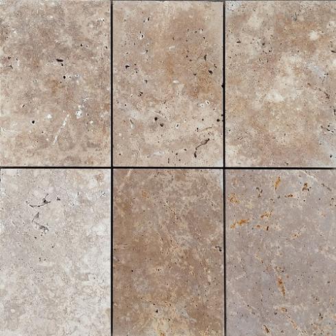 سنگ تراورتن 40 × 40 برش دقیق با سطح صیقلی برای پروژه‌ های مدرن