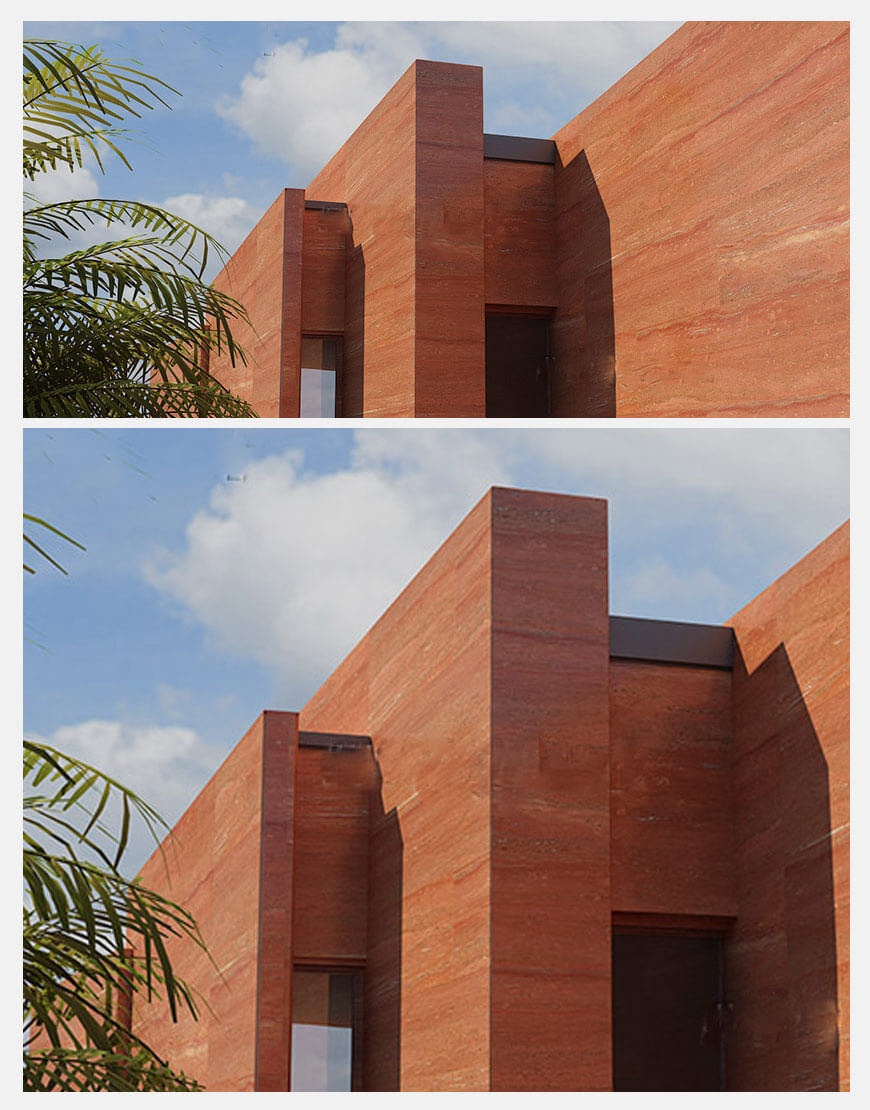 سنگ تراورتن آذرشهر با بافت طبیعی مقاوم در فضای باز