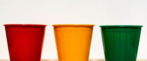 گلدان پلاستیکی رنگی با جلوه ای پرانرژی و جذاب