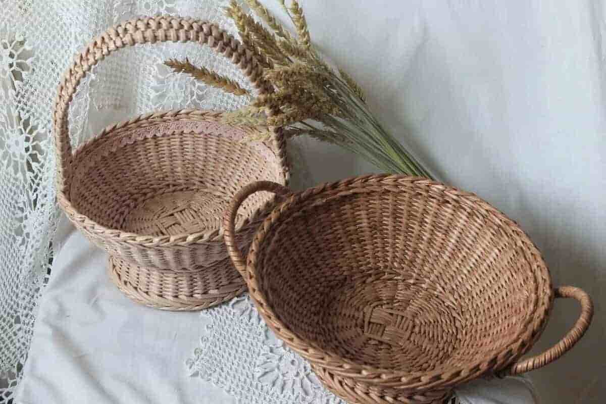 تصویر 4 از سبد حصیری گرد انتخابی عالی برای دکوراسیون