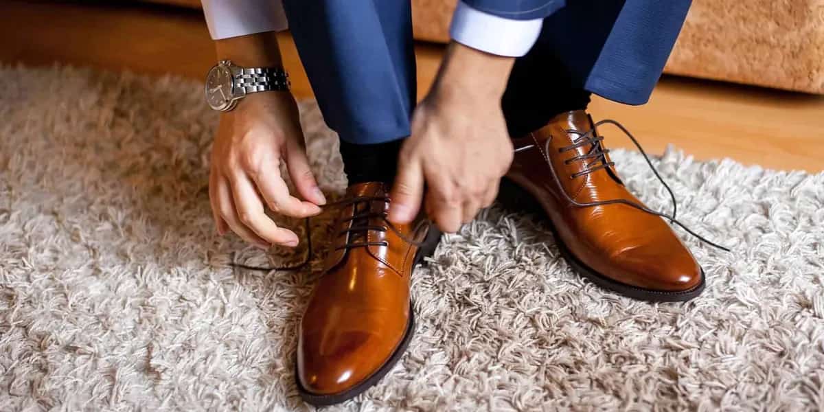 کفش چرم قهوه‌ ای مردانه با چرم طبیعی و دوخت مقاوم