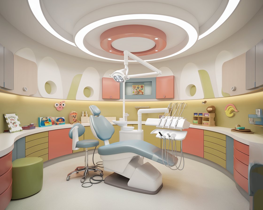 تصویر 1 از یونیت دندانپزشکی بچه‌ گانه طراحی‌ فانتزی فضای‌ سرگرم‌ کننده