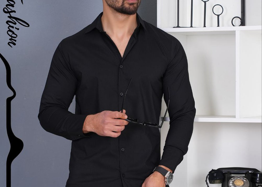 پیراهن مردانه مشکی مجلسی جذاب برای هدیه دادن به آقایان