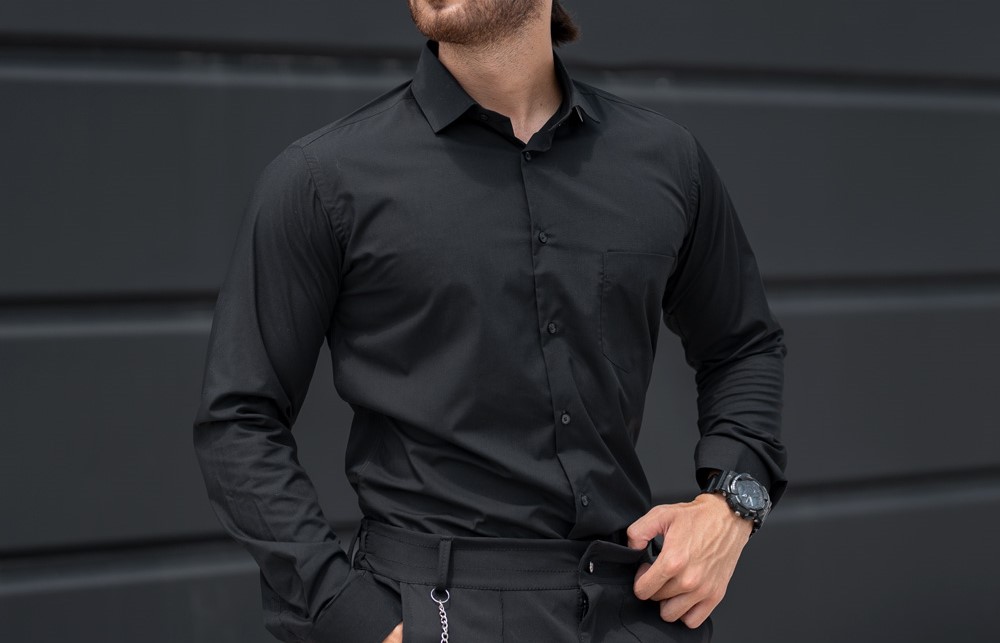 تصویر 4 از پیراهن مردانه مشکی مجلسی جذاب برای هدیه دادن به آقایان
