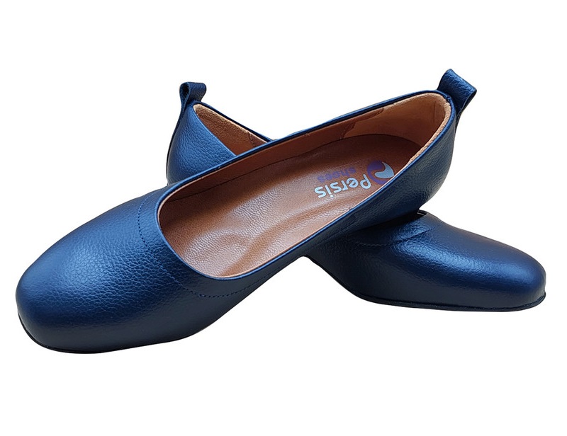 کفش چرم سرمه ای زنانه استایل رسمی خطی وقار