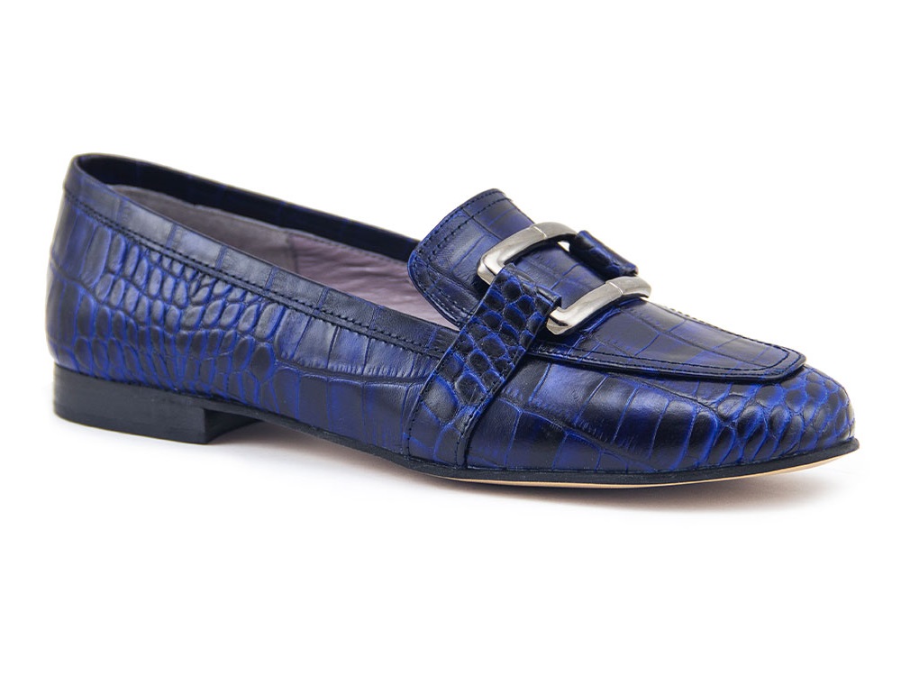 تصویر 4 از کفش چرم سرمه ای زنانه استایل رسمی خطی وقار