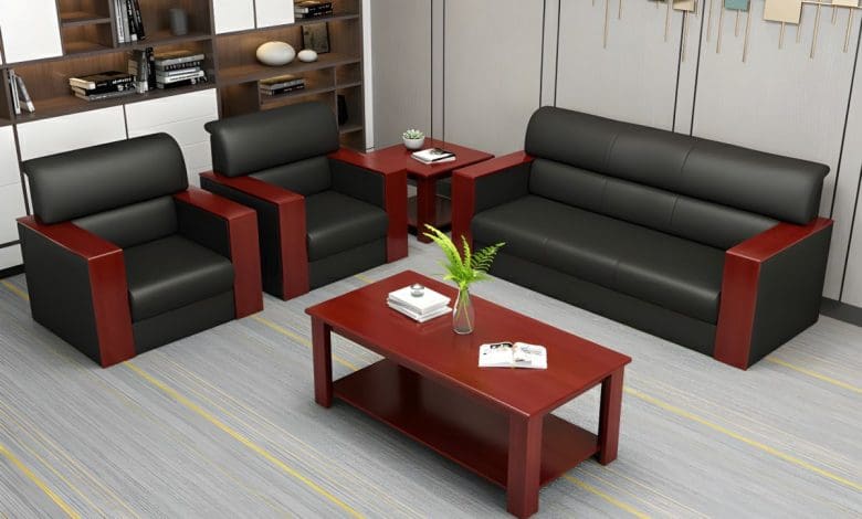 تصویر 2 از مبلمان اداری حسنی با روکش چرمی و دوام طولانی