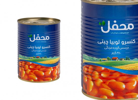 تصویر 2 از کنسرو لوبیا چیتی در سس گوجه فرنگی فرآوری حرارتی استاندارد