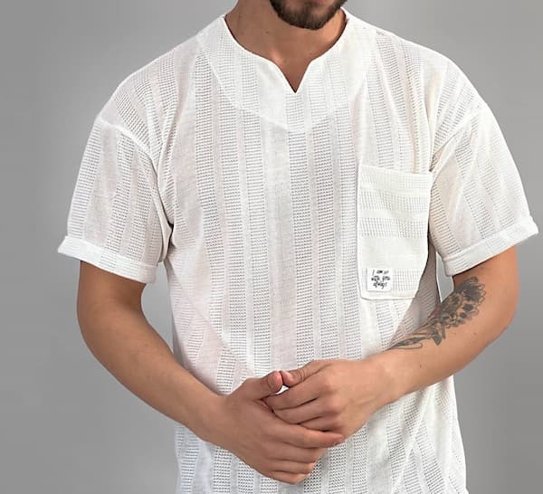 تصویر 4 از پیراهن مردانه یقه کوبایی ارزان با جنس عالی و ماندگاری بالا