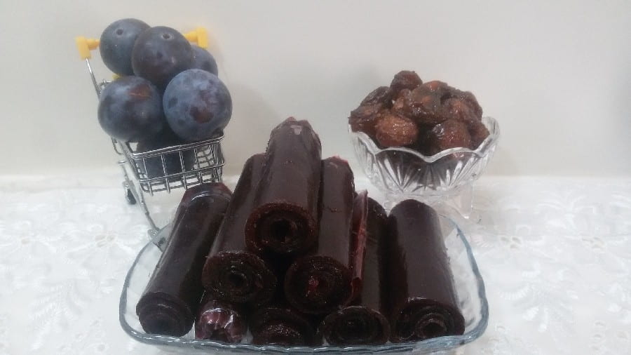 تصویر 2 از لواشک الو بخارا کرمی کشسان کهربایی با طعمی فوق العاده