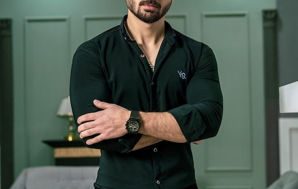 تصویر 4 از پیراهن مردانه سبز یشمی مدل اسلیم فیت با فرم دهی عالی