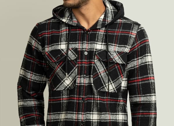 تصویر 3 از پیراهن مردانه پشمی چهارخانه دو جیب با رنگ ثابت مناسب استایل رسمی