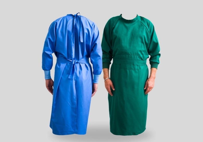 گان پزشکی مردانه ساخته شده از پارچه تنفس‌ پذیر و با دوام