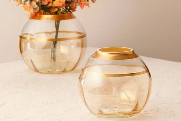 گلدان بلور لب طلایی ارزان و با کیفیت در بازار ایران