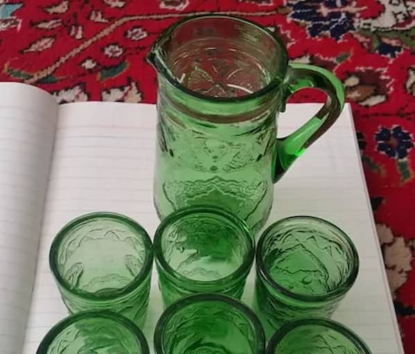 تصویر 1 از پارچ و لیوان بلور قدیمی مناسب جهیزیه و وسایل آشپزخانه