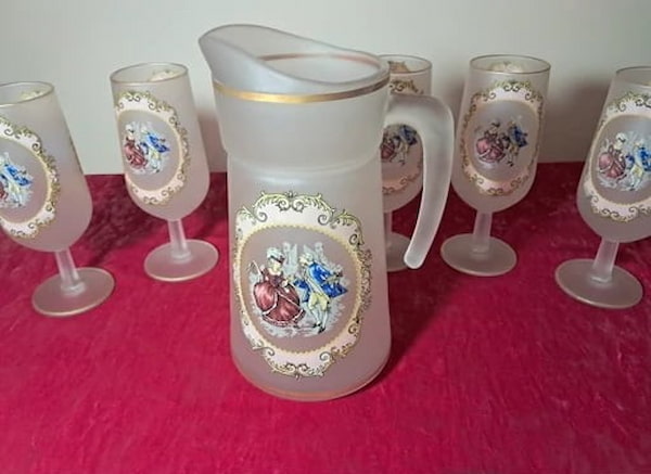 تصویر 4 از پارچ و لیوان بلور قدیمی مناسب جهیزیه و وسایل آشپزخانه