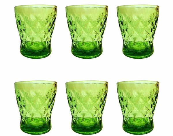 تصویر 2 از لیوان بلور سبز قدیمی ضخیم و شفاف مناسب نوشیدنی های مختلف