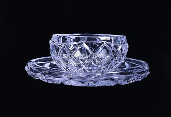 تصویر 1 از پیاله و پیش دستی بلور مقاوم با طراحی مدرن و کلاسیک