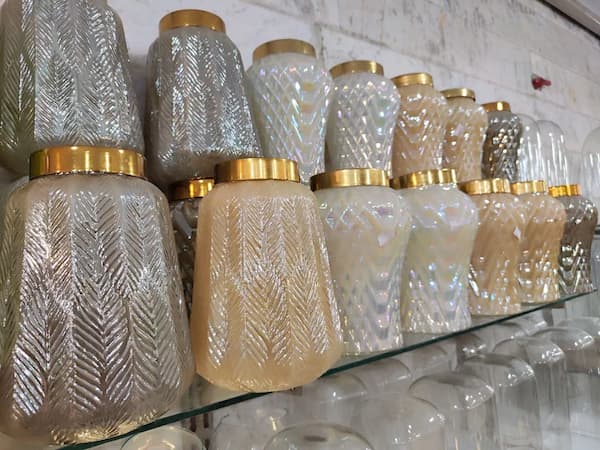 تصویر 1 از گلدان بلور شامپاینی مناسب دکور میز شام و مهمانی