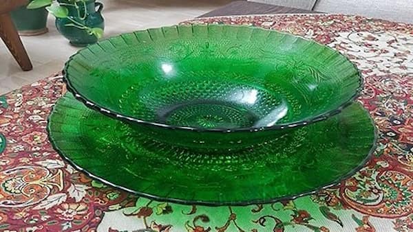 تصویر 3 از بشقاب بلور سبز مناسب جهیزیه و چیدمان آشپزخانه مدرن