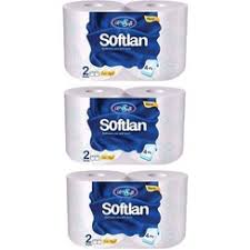 دستمال توالت دوتایی سافتلن بافت چند لایه و جذب بالا