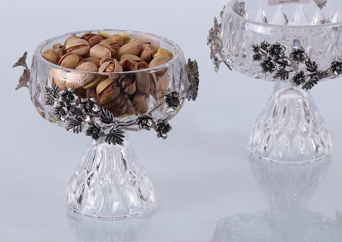 ظروف کریستال تزیینی طرح هنری با جلوه درخشان