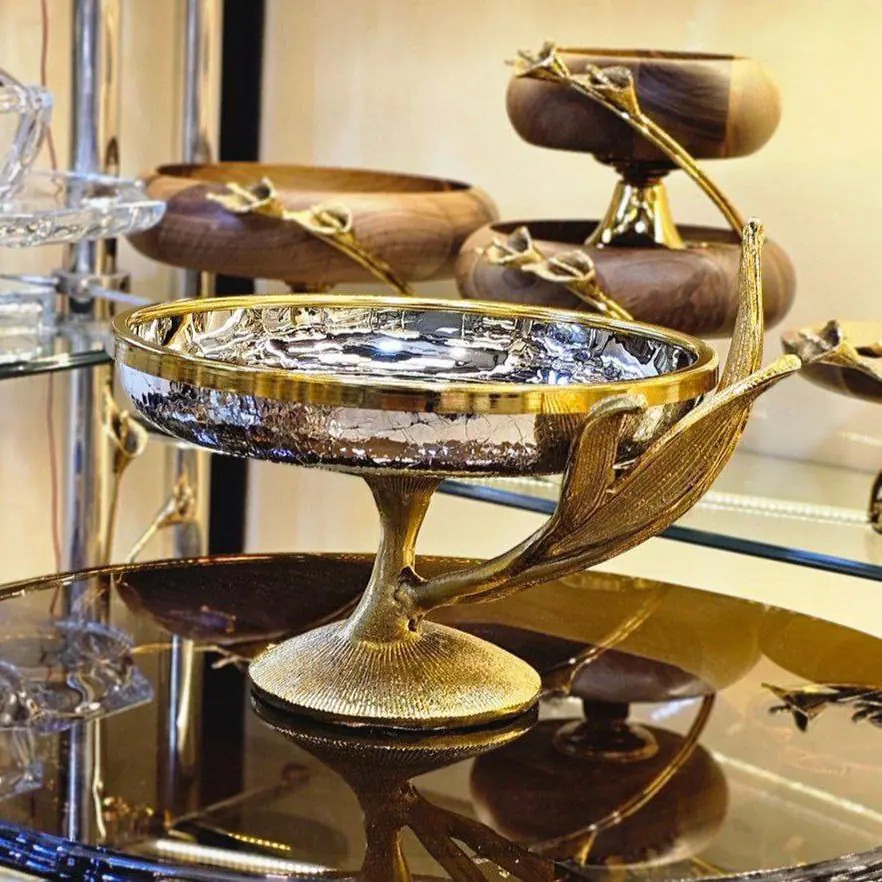 تصویر 4 از ظروف کریستال برنجی مجموعه لوکس با جزئیات کلاسیک