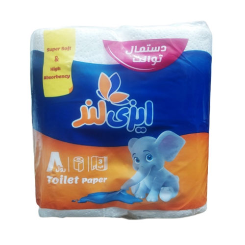 دستمال توالت دو قلو ایزی لند تولید شده با الیاف بهداشتی