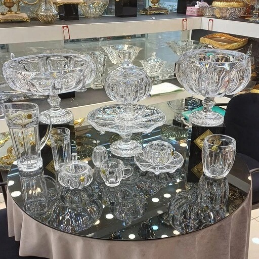 تصویر 2 از ظروف کریستال صادراتی طراحی ممتاز با شفافیت بین‌ المللی