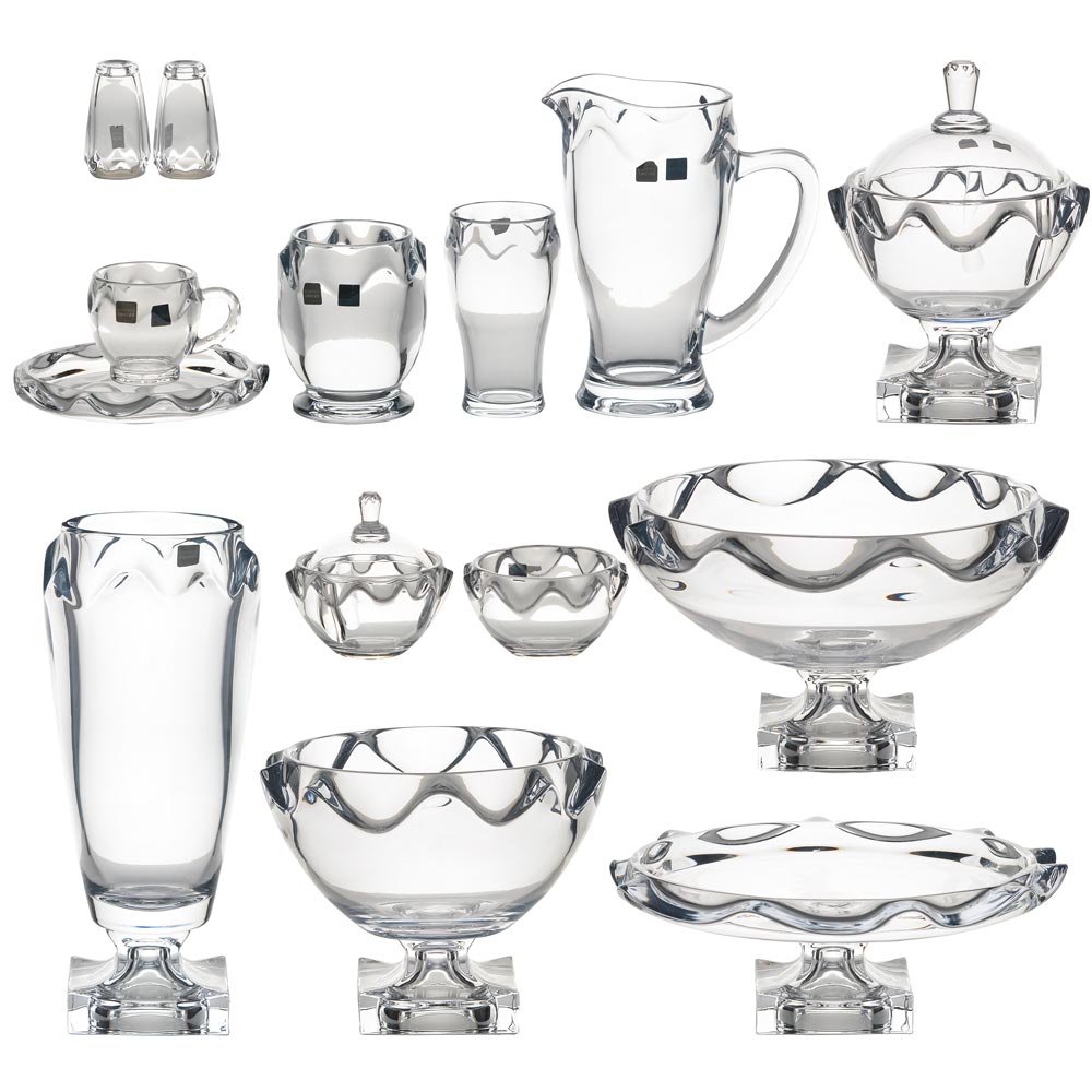 تصویر 3 از ظروف کریستال کن کن مجموعه یکپارچه با جلوه بلوری