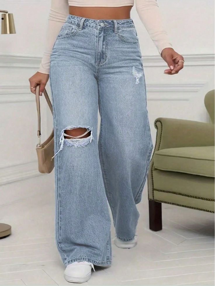 تصویر 4 از شلوار جین بوت کات با دوخت تقویت شده در کشاله ران و زانو برای دوام بالا