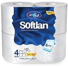 تصویر 4 از دستمال توالت سافتلن بسته 4 عددی محصول کاغذی  کاملا بهداشتی