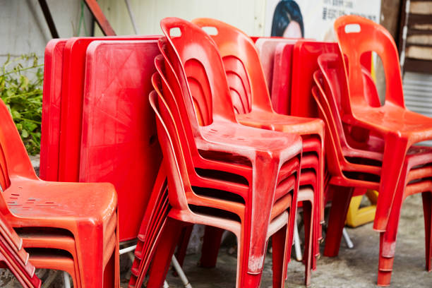 تصویر 1 از صندلی پلاستیکی ساده مقاوم در برابر نور خورشید بدون رنگ پریدگی