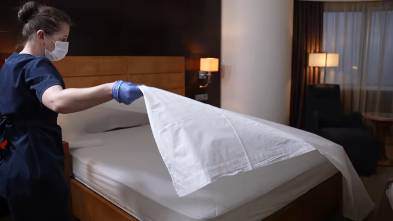 تصویر 4 از ملحفه هتلی دو نفره نخ با قابلیت جذب رطوبت و تهویه مناسب