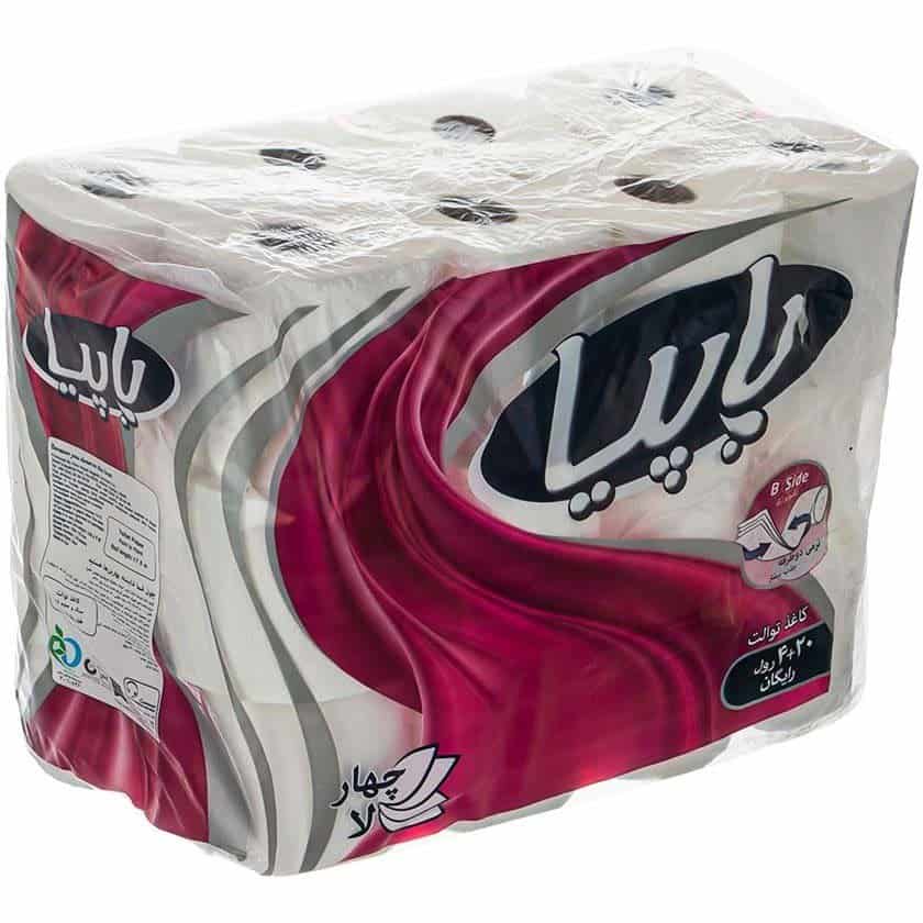 دستمال توالت پاپیا 6 عددی مقاوم فشرده و نرم