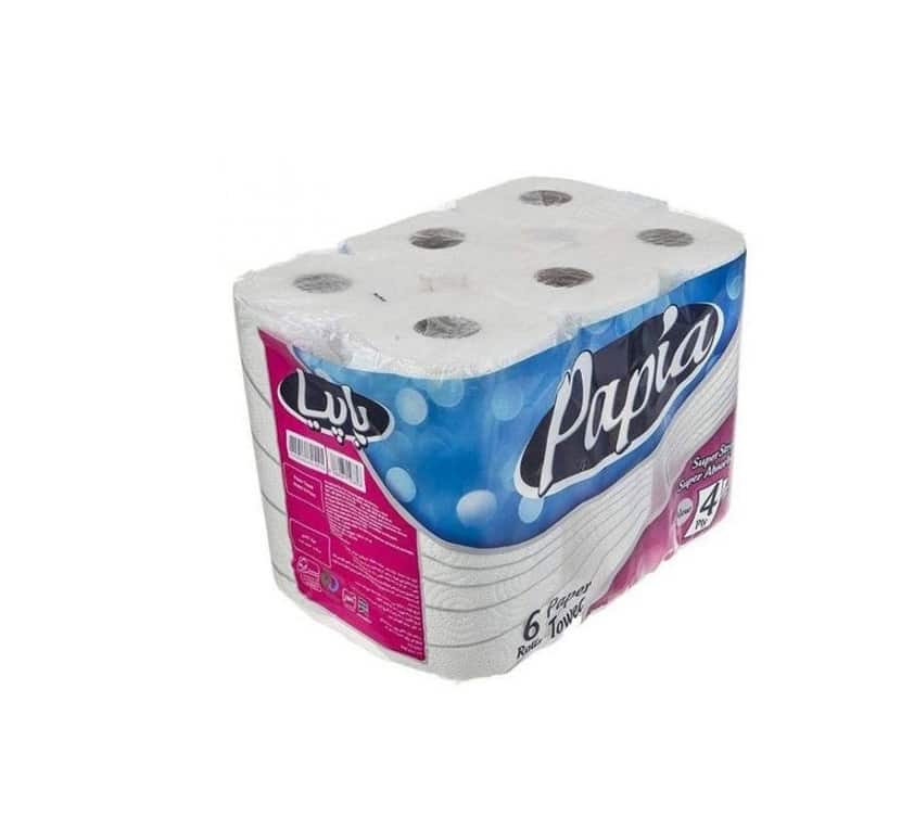 تصویر 2 از دستمال توالت پاپیا بسته 16 عددی بسته‌ بندی بهداشتی مناسب خانواده
