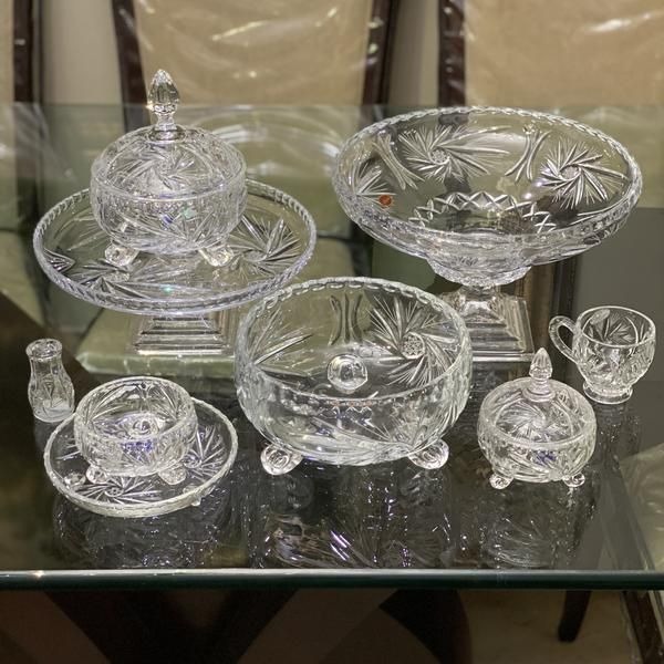 تصویر 4 از ظروف کریستال خشتی مجموعه لوکس با الگوی هندسی ظریف