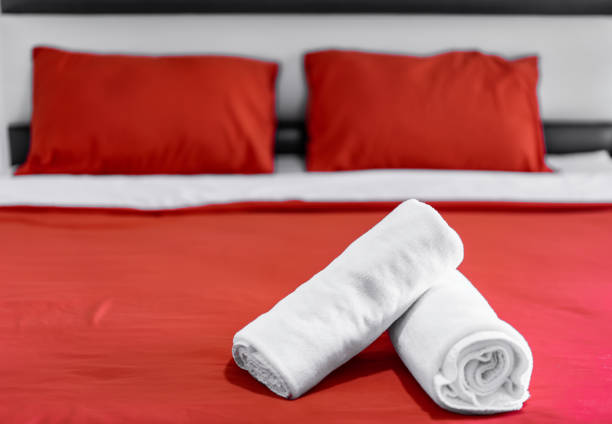 تصویر 3 از ملحفه هتلی زرشکی در مدل های ساده و طرح دار با مقاومت بالا