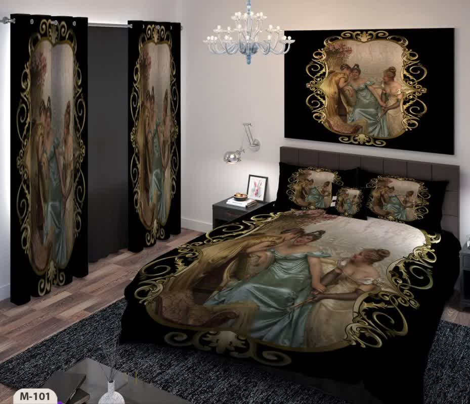 تصویر 2 از روتختی سه بعدی یک نفره با طرح سنتی و پارچه مرغوب