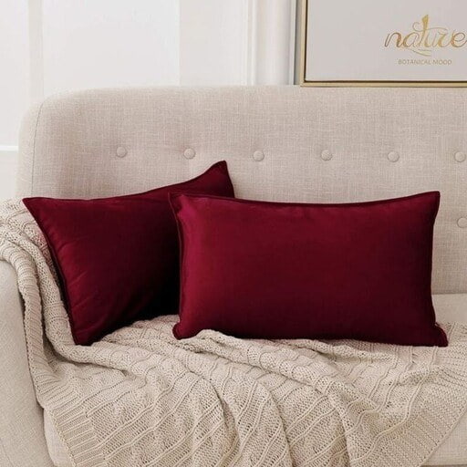 تصویر 4 از روبالشتی ساتن زرشکی با پارچه مناسب شستشو