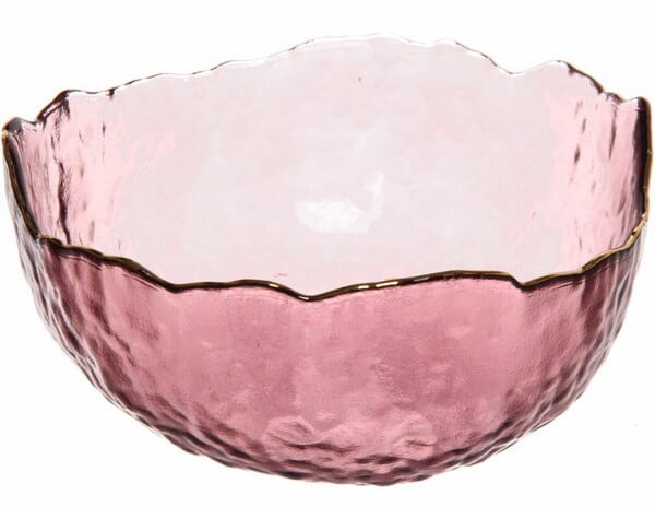 کاسه بلور صورتی با طرح های فانتزی و جذاب