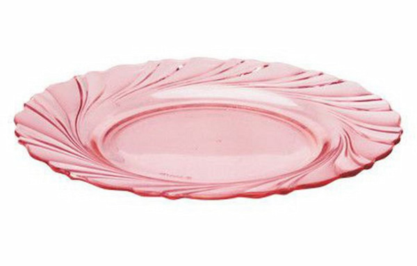 بشقاب بلور صورتی با شفافیت و درخشندگی فوق العاده