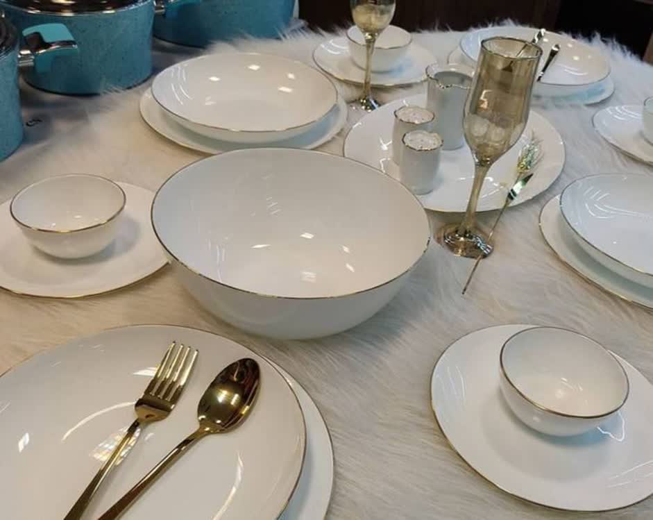 تصویر 2 از بشقاب آرکوپال لب طلایی قابل استفاده در ماشین ظرفشویی