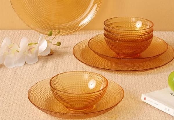 بشقاب و کاسه بلور مقاوم در برابر شستشو با ماندگاری بالا