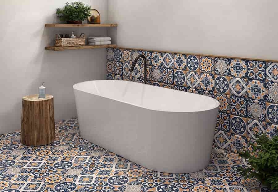 تصویر 1 از کاشی طرح دار حموم مناسب پوشش فضا های مرطوب داخلی