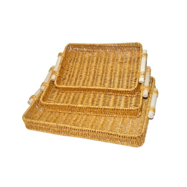 سبد حصیری سه تایی برای آشپزخانه و پذیرایی