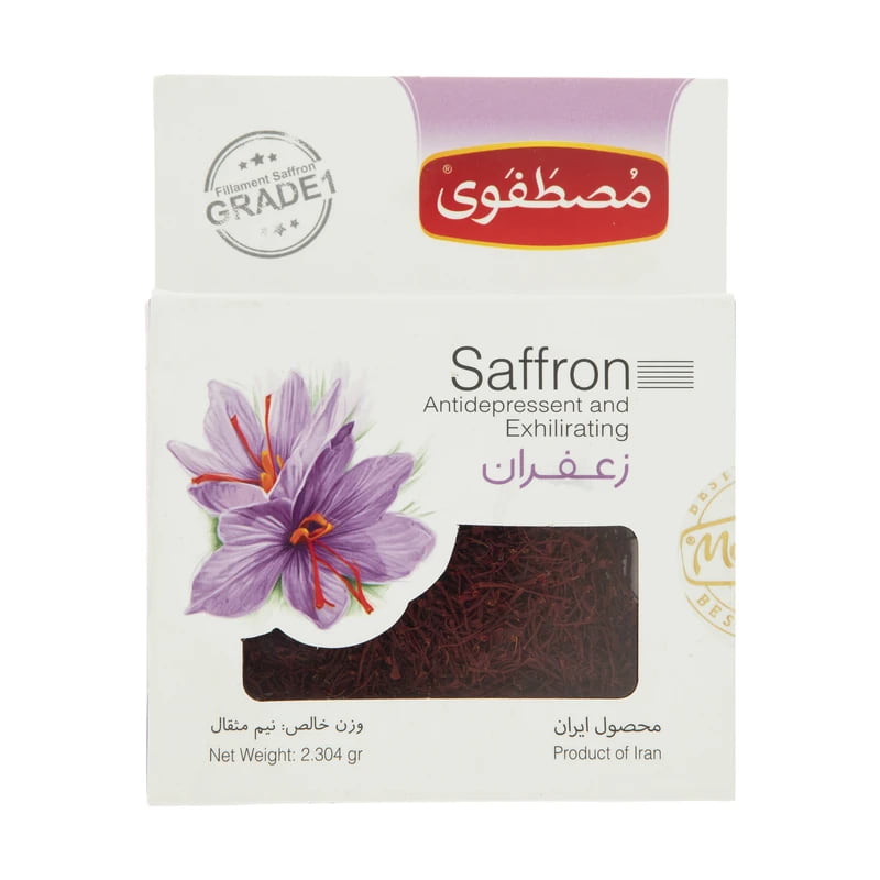 زعفران مصطفوی یک مثقالی قطعات دستچین شده با رنگ پایدار